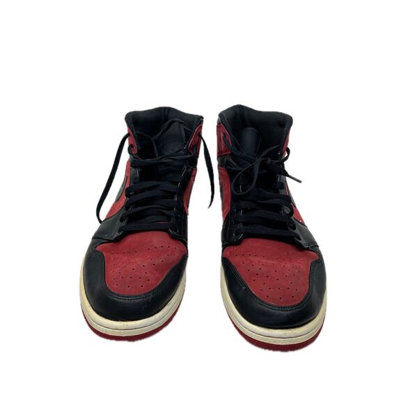 Nike Jordan 1 Mid Gym Red Black 554724-610 Mens 14 - Picture 1 of 7